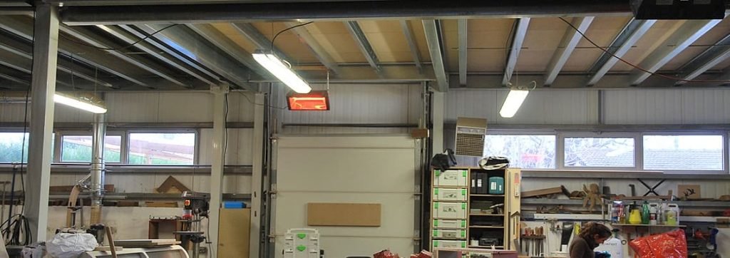 gas heater werkplaats vervangen voor infrarood verwarming