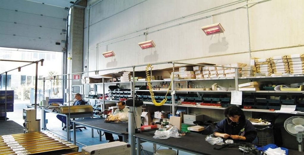 verwarming industriehal of werkplaats met infrarood stralers