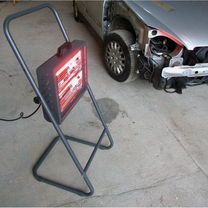 Mobiele werkplaats verwarming met infrarood stralers