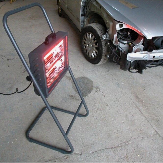 Mobiele werkplaats verwarming met infrarood verwarming