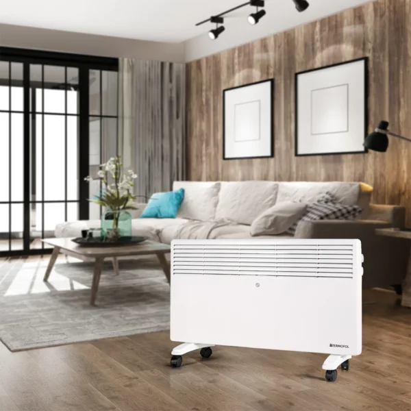 Termofol Elektrische convector met thermostaat 2000 Watt verplaatsbaar op wielen