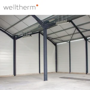 Welltherm Donkerstraler HPI industriële keramische stralerloods verwarming