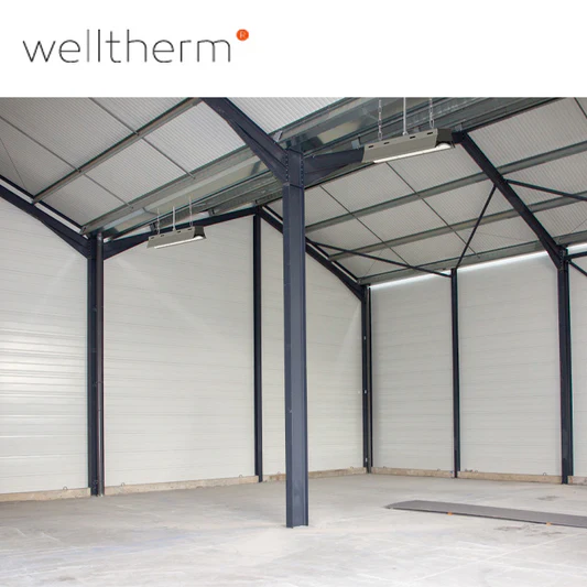 Welltherm Donkerstraler HPI industriële keramische stralerloods verwarming