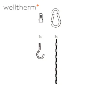 Welltherm Donkerstraler HPI industriële keramische straler ophang haak