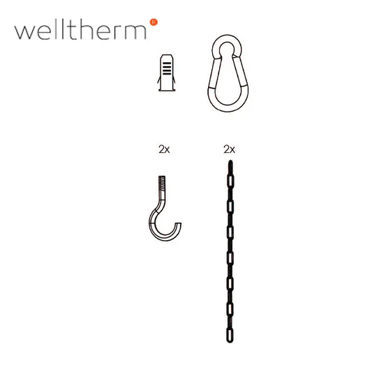 Welltherm Donkerstraler HPI industriële keramische straler ophang haak