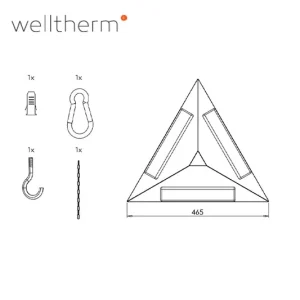 Welltherm Donkerstraler HPPW industriële keramische straler ophangpunten