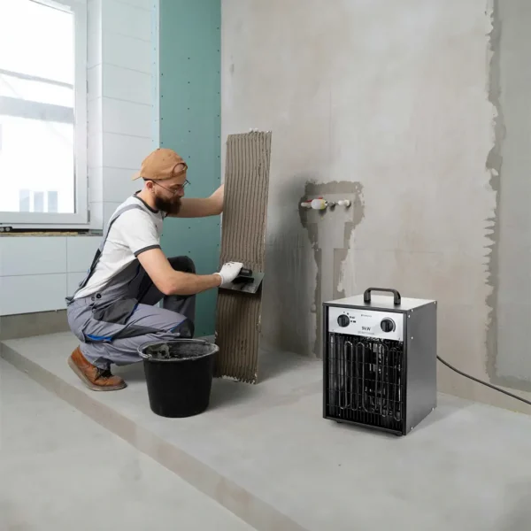 Termofol industriële lucht verwarmer PG-50 5000 Watt in gebruik