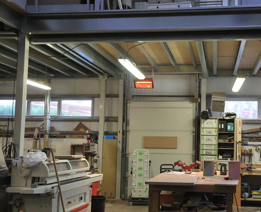werkplek verwarming lokaal elektrisch verwarmen