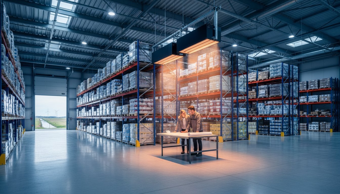 Bedrijfshal verwarmen zonder gas: De strategische overstap in 2026