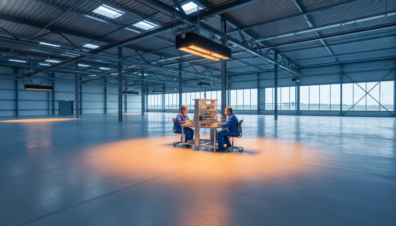 Industriële infrarood heaters: De complete gids voor gasloze verwarming (2026)