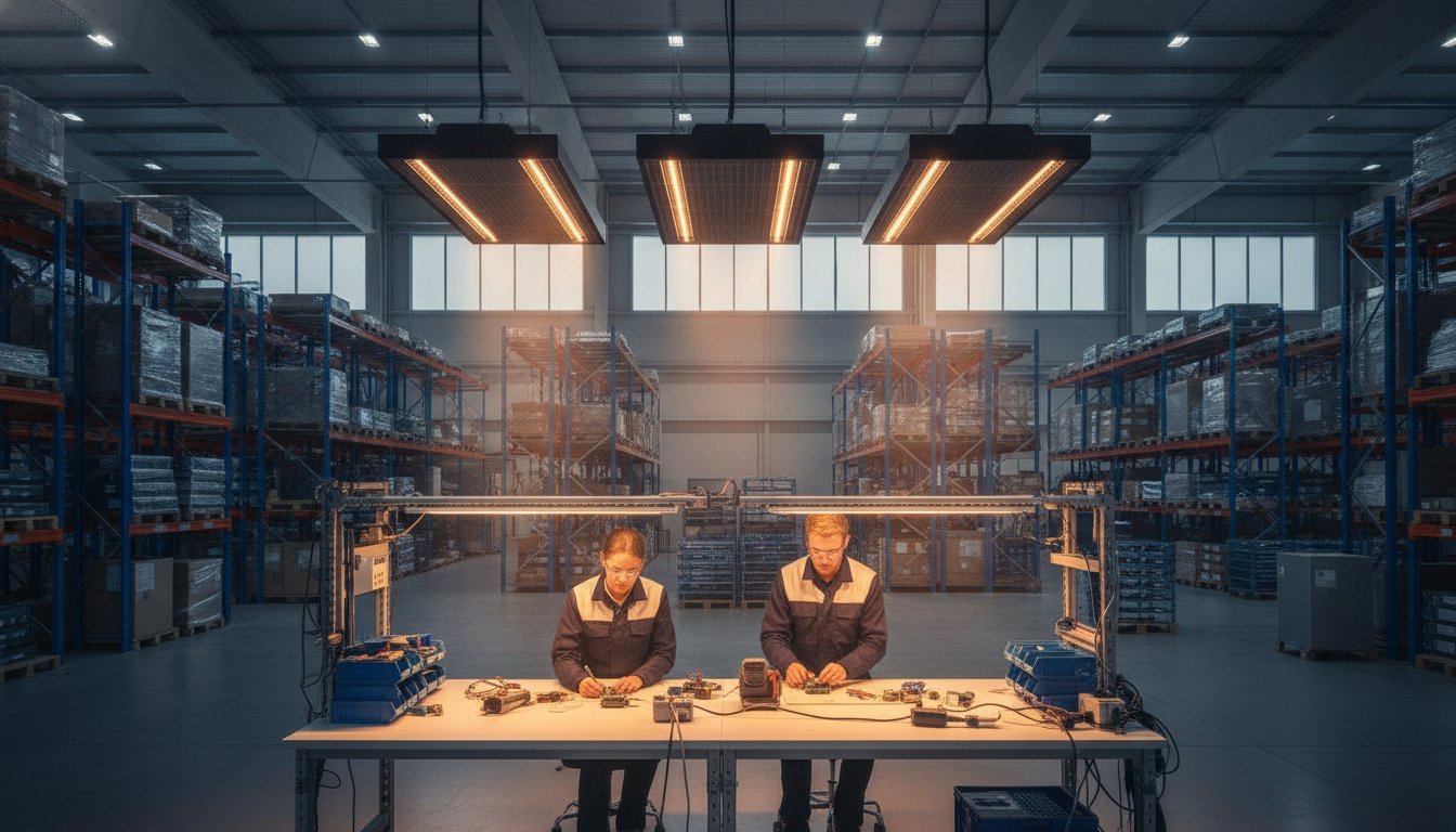 Gezond werkklimaat met infrarood verwarming in de industrie
