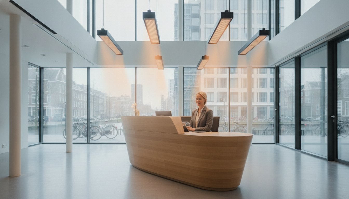 Infrarood verwarming ontvangsthal: efficiënte warmte in tochtige entreezones